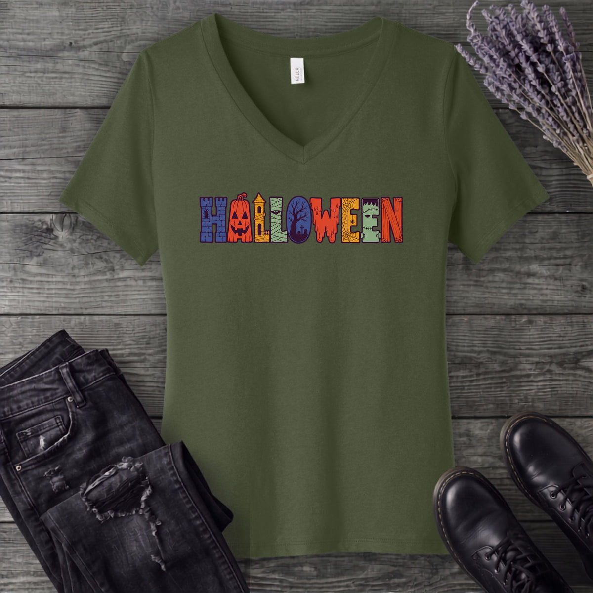 Halloween Icons V-Neck T-Shirt