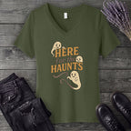 Here For The Haunt V-Neck T-Shirt