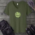 Monstera Skull V-Neck T-Shirt