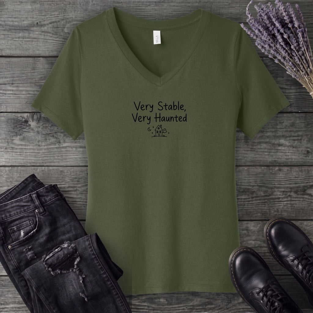 Very Stable, Very Haunted V-Neck T-Shirt