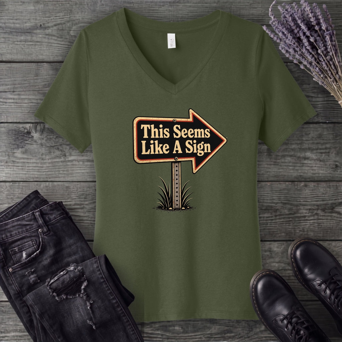 This Seems Like A Sign V-Neck T-Shirt