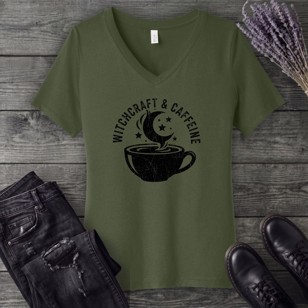 Witchcraft And Caffeine V-Neck T-Shirt