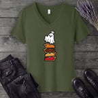 Stacked Pie Ghost V-Neck T-Shirt