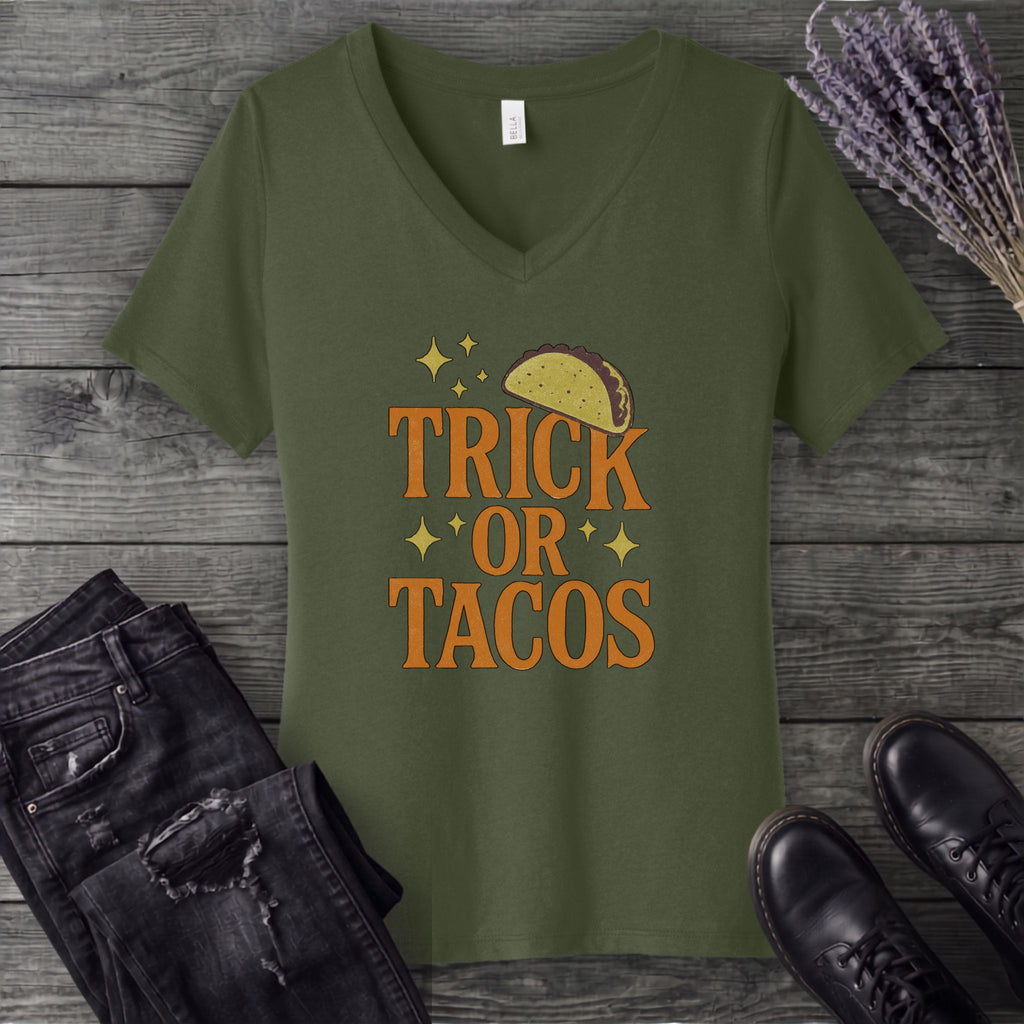 Trick Or Tacos V-Neck T-Shirt