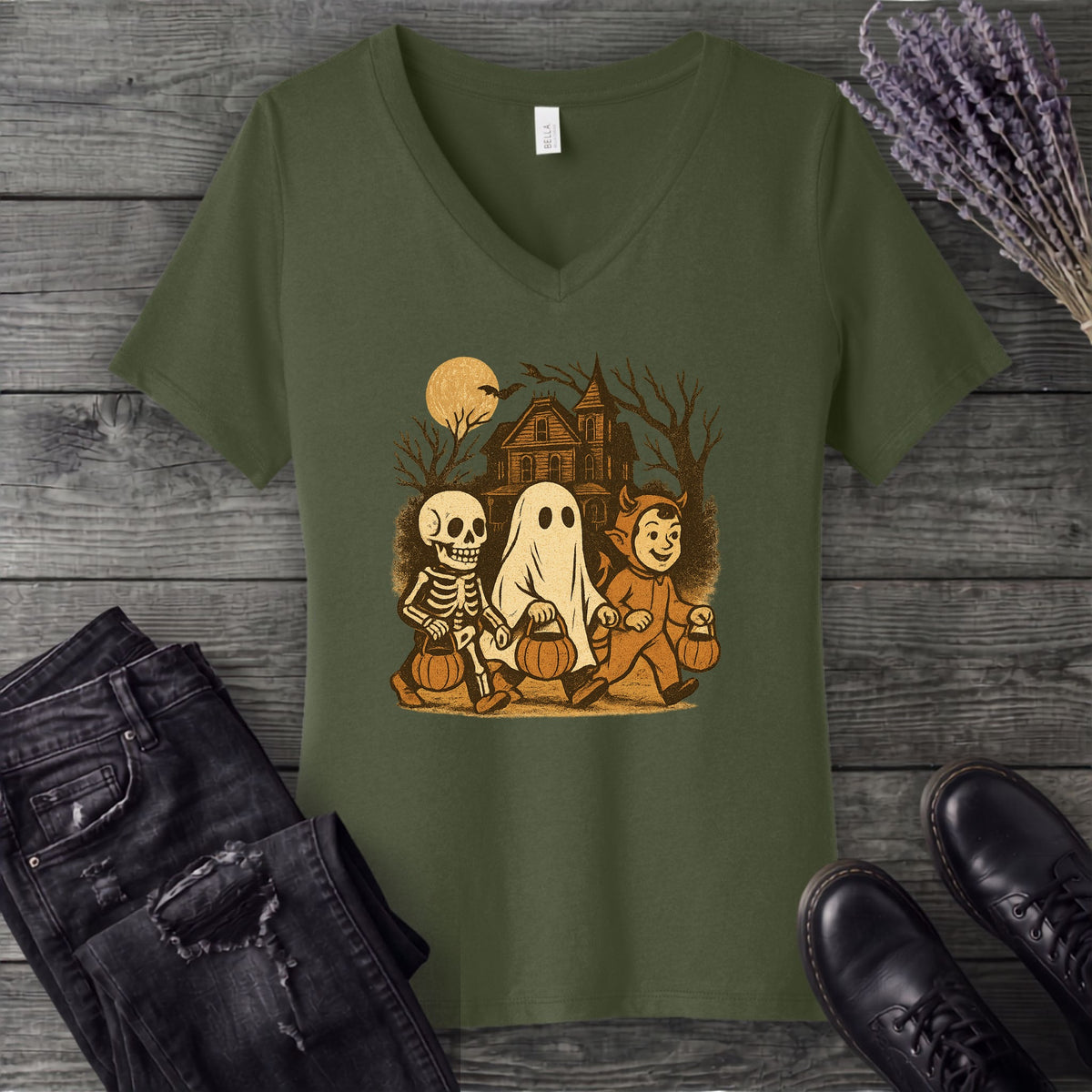 Trick Or Treaters V-Neck T-Shirt