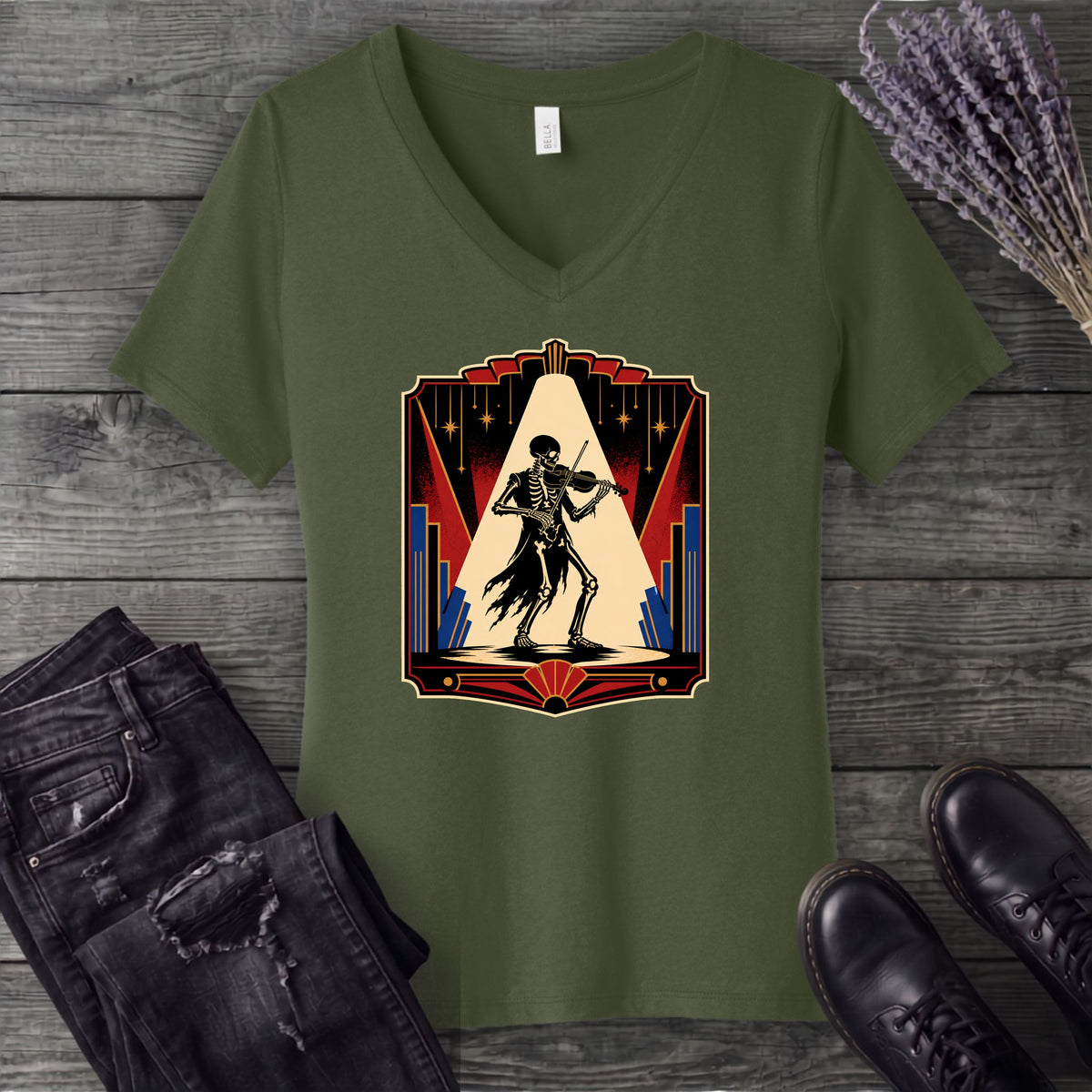 Virtuoso Skeleton V-Neck T-Shirt