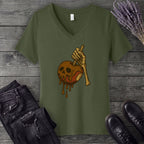 Caramel Apple Skull V-Neck T-Shirt