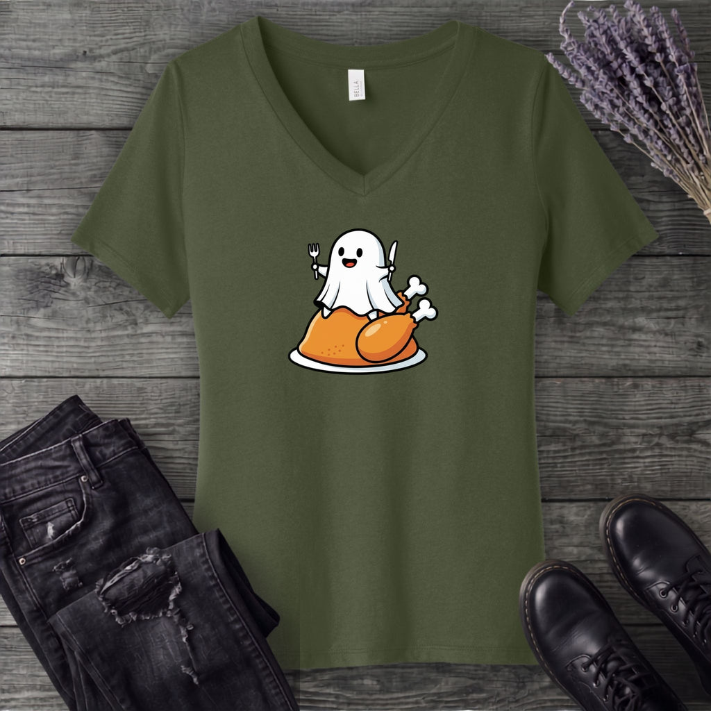 Ghost On Turkey V-Neck T-Shirt