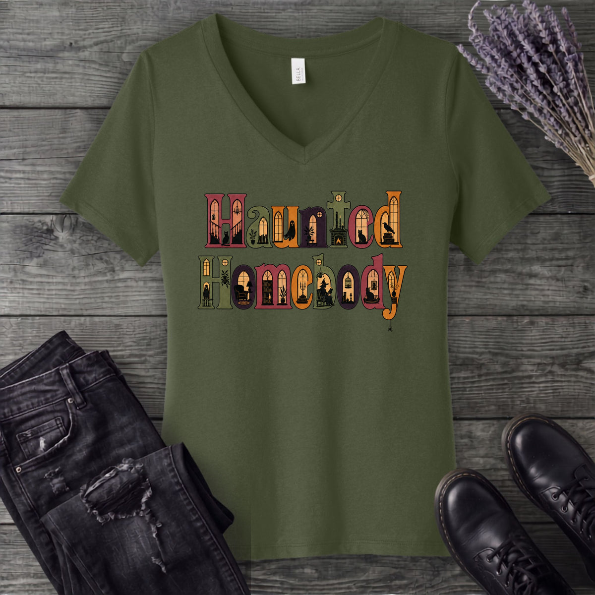 Haunted Homebody V-Neck T-Shirt