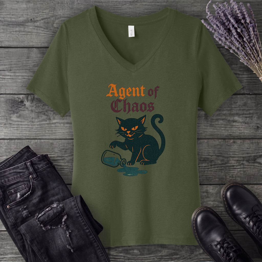 agent of chaos V-Neck T-Shirt