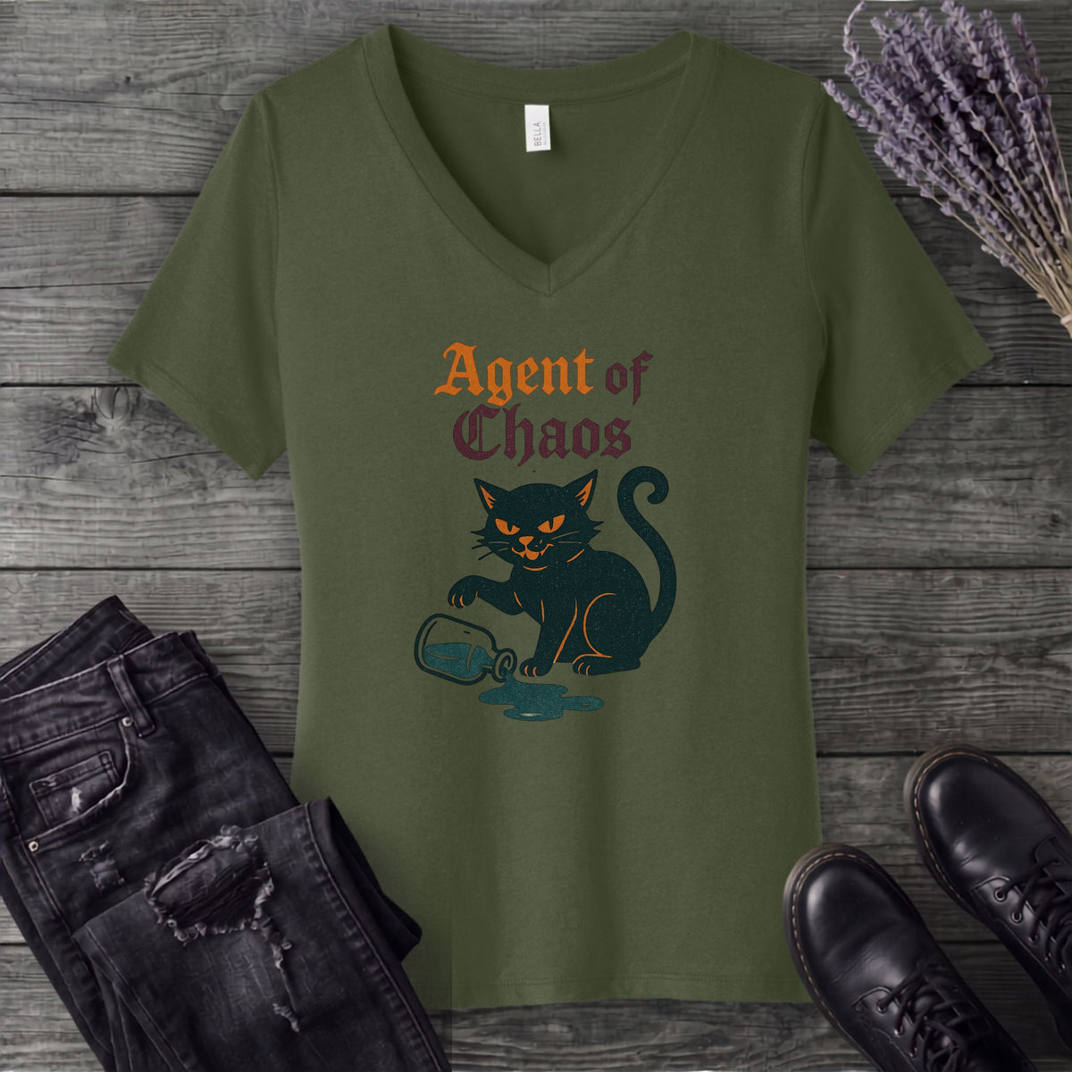 agent of chaos V-Neck T-Shirt
