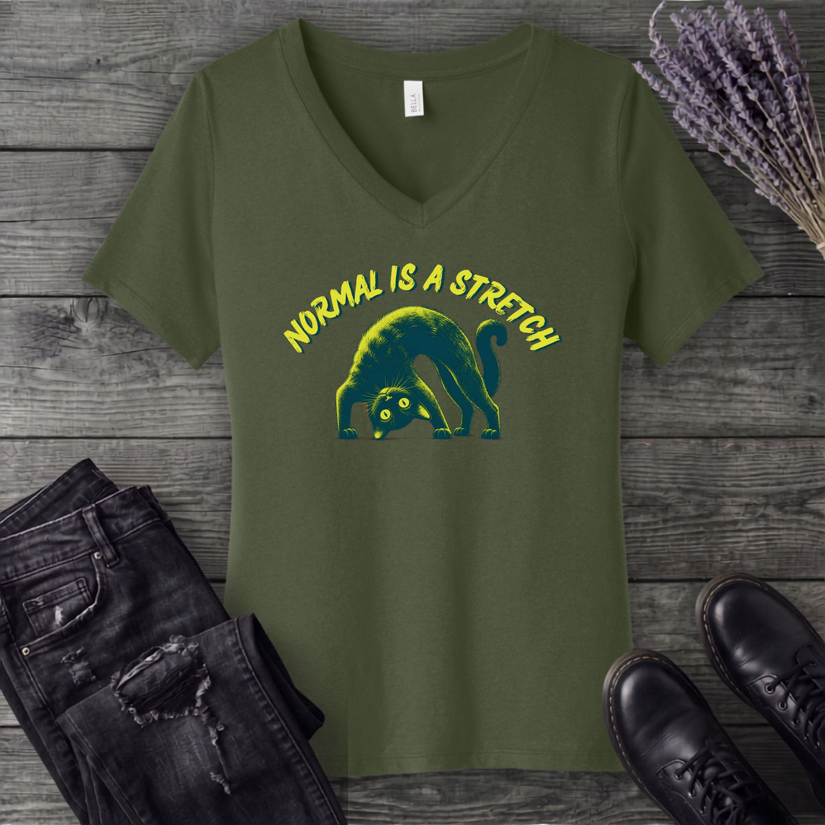 Normal Is A Stretch V-Neck T-Shirt