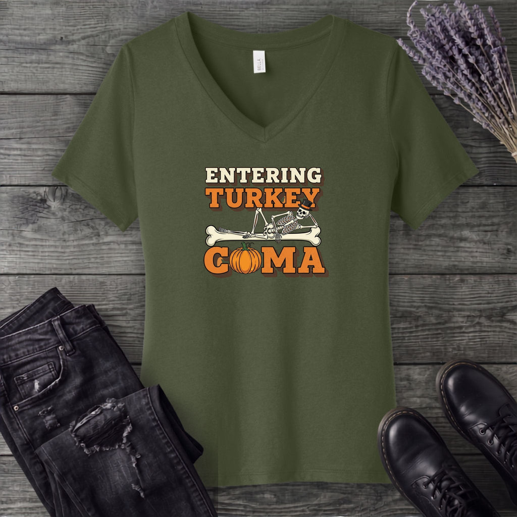 Entering Turkey Coma V-Neck T-Shirt