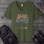 Stay Groovy Stay Witchy V-Neck T-Shirt