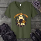 Pumpkin Carving Club V-Neck T-Shirt