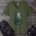 Woodland Spirits Owl V-Neck T-Shirt