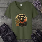 Raccoon Tiki V-Neck T-Shirt