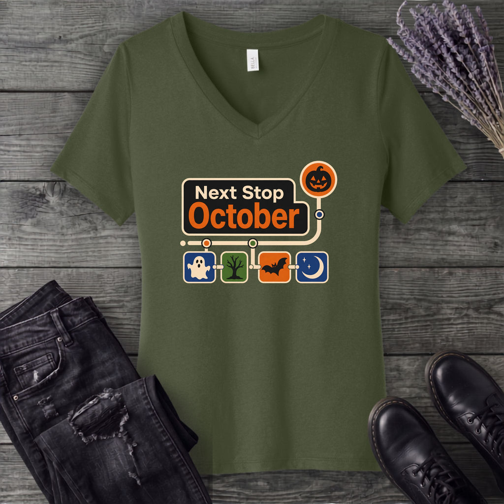 Next Stop October V-Neck T-Shirt