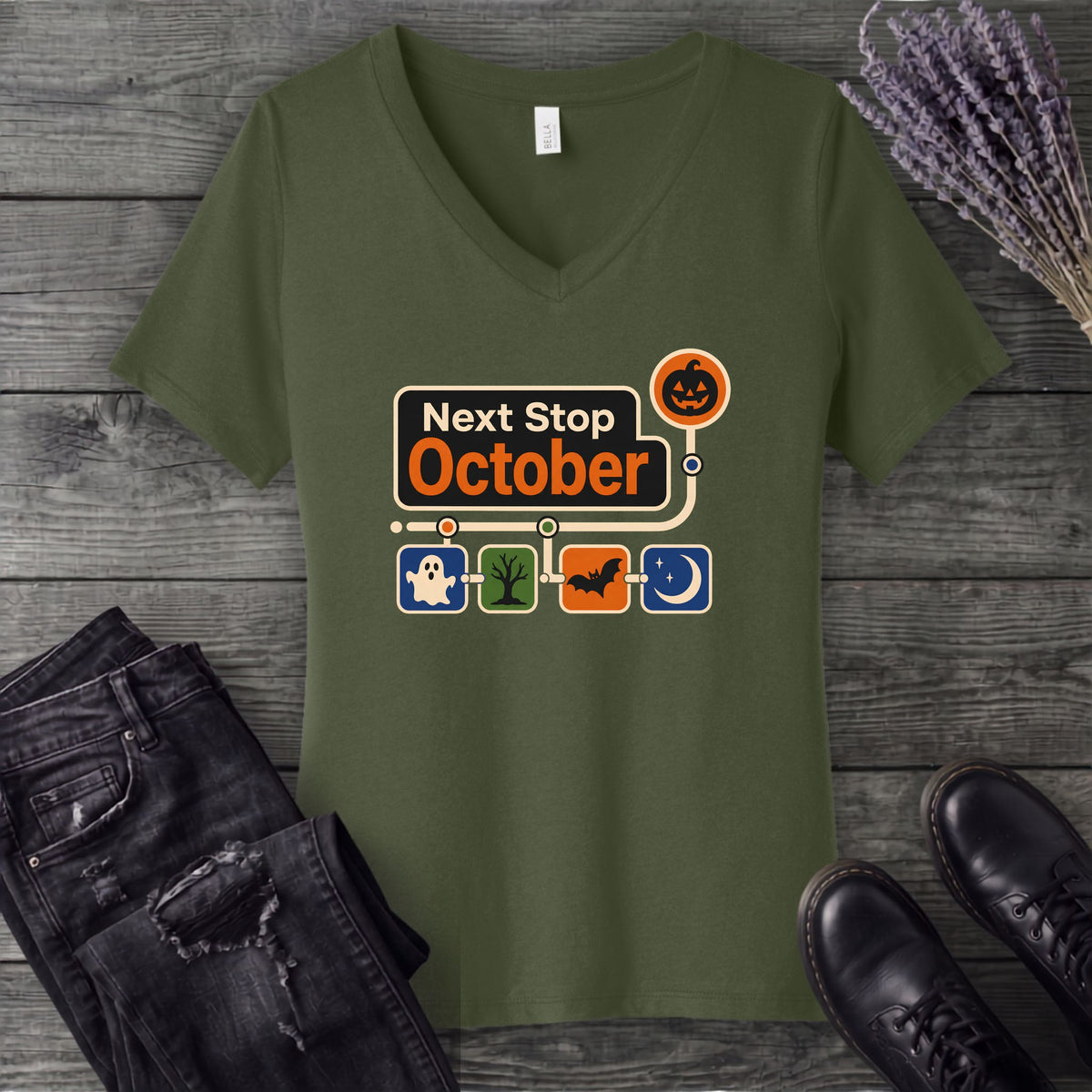 Next Stop October V-Neck T-Shirt