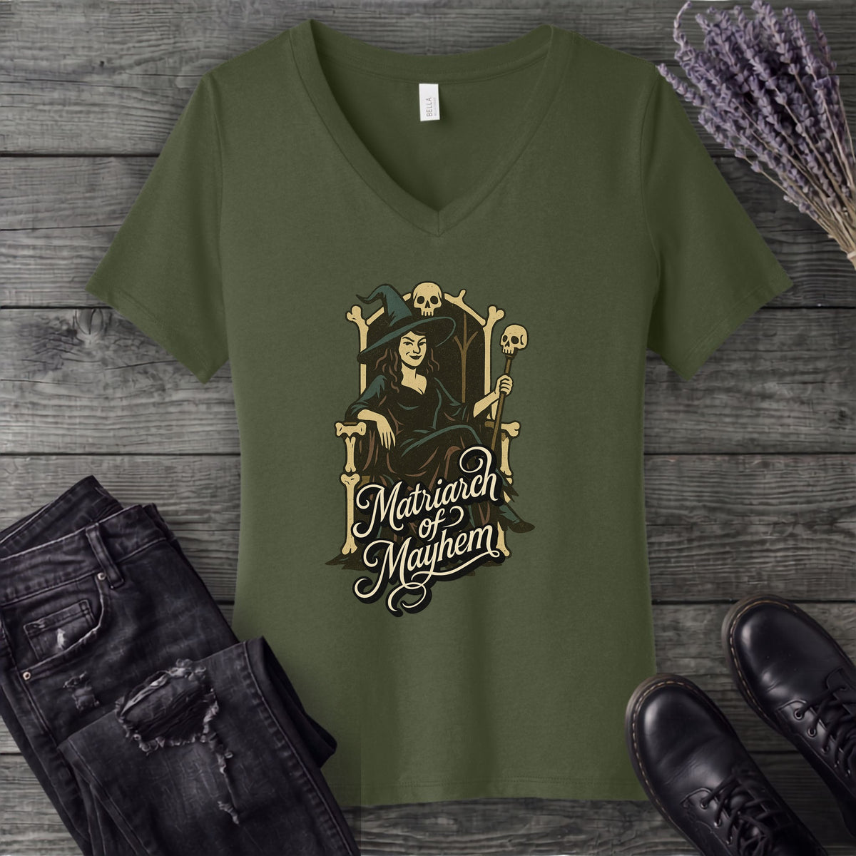 Matriarch of Mayhem V-Neck T-Shirt