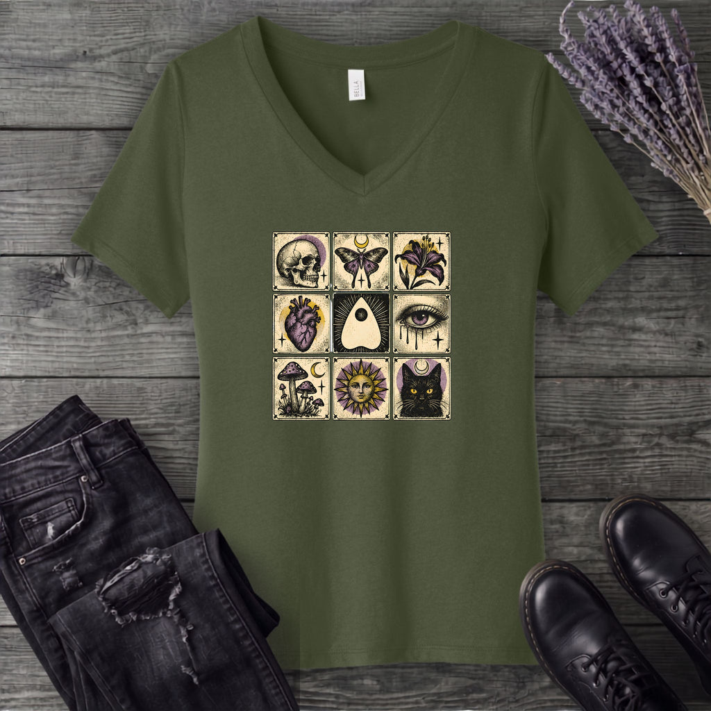 Occult Grid V-Neck T-Shirt