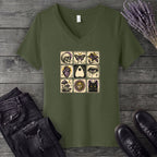 Occult Grid V-Neck T-Shirt