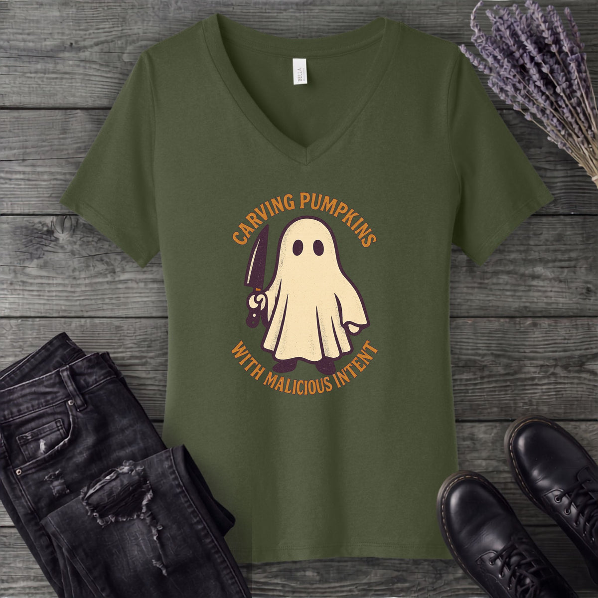 Carving With Malicious Intent V-Neck T-Shirt
