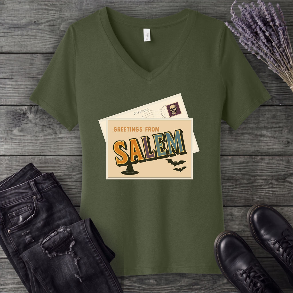 Greetings From Salem V-Neck T-Shirt