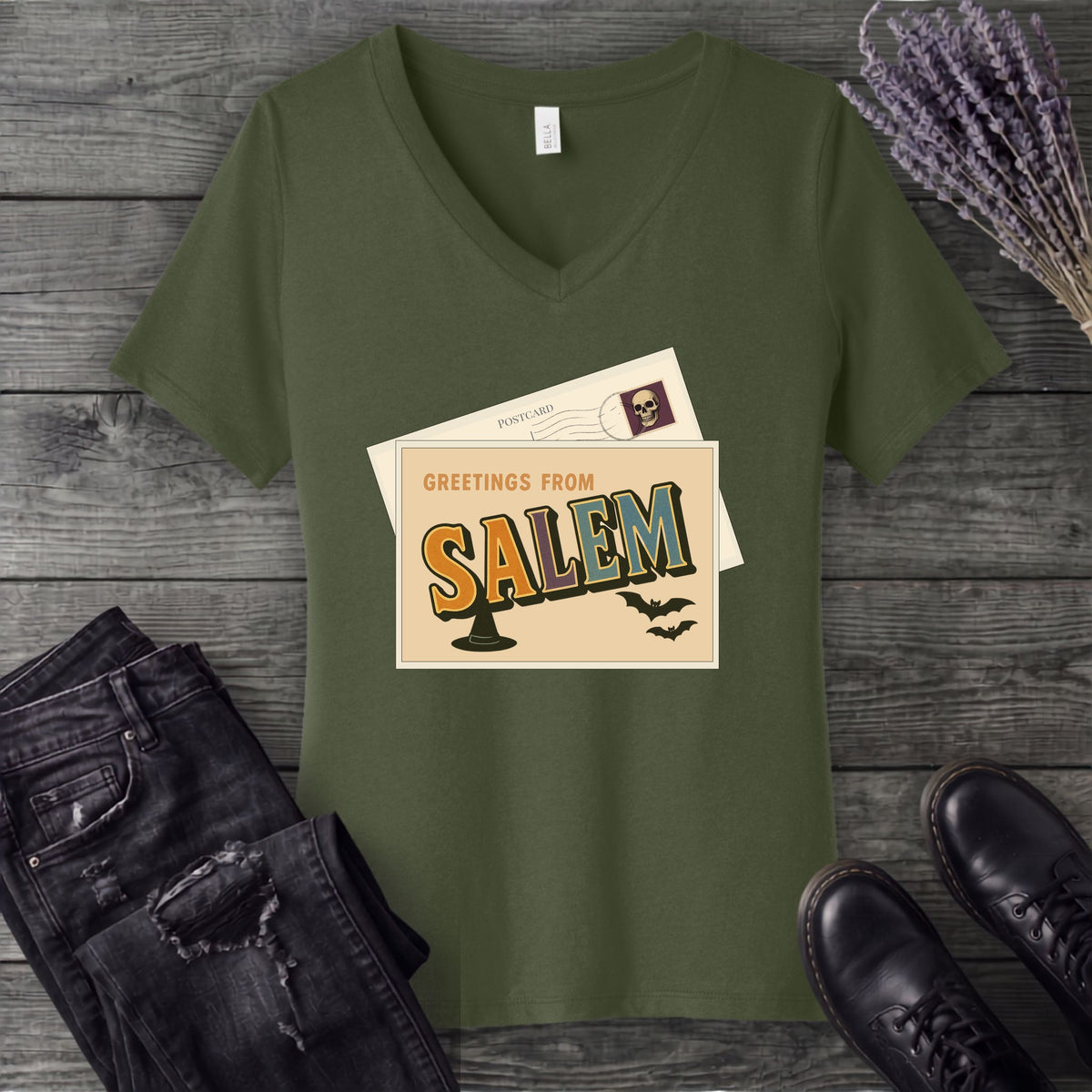 Greetings From Salem V-Neck T-Shirt