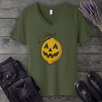Jack O Lantern Lemon V-Neck T-Shirt