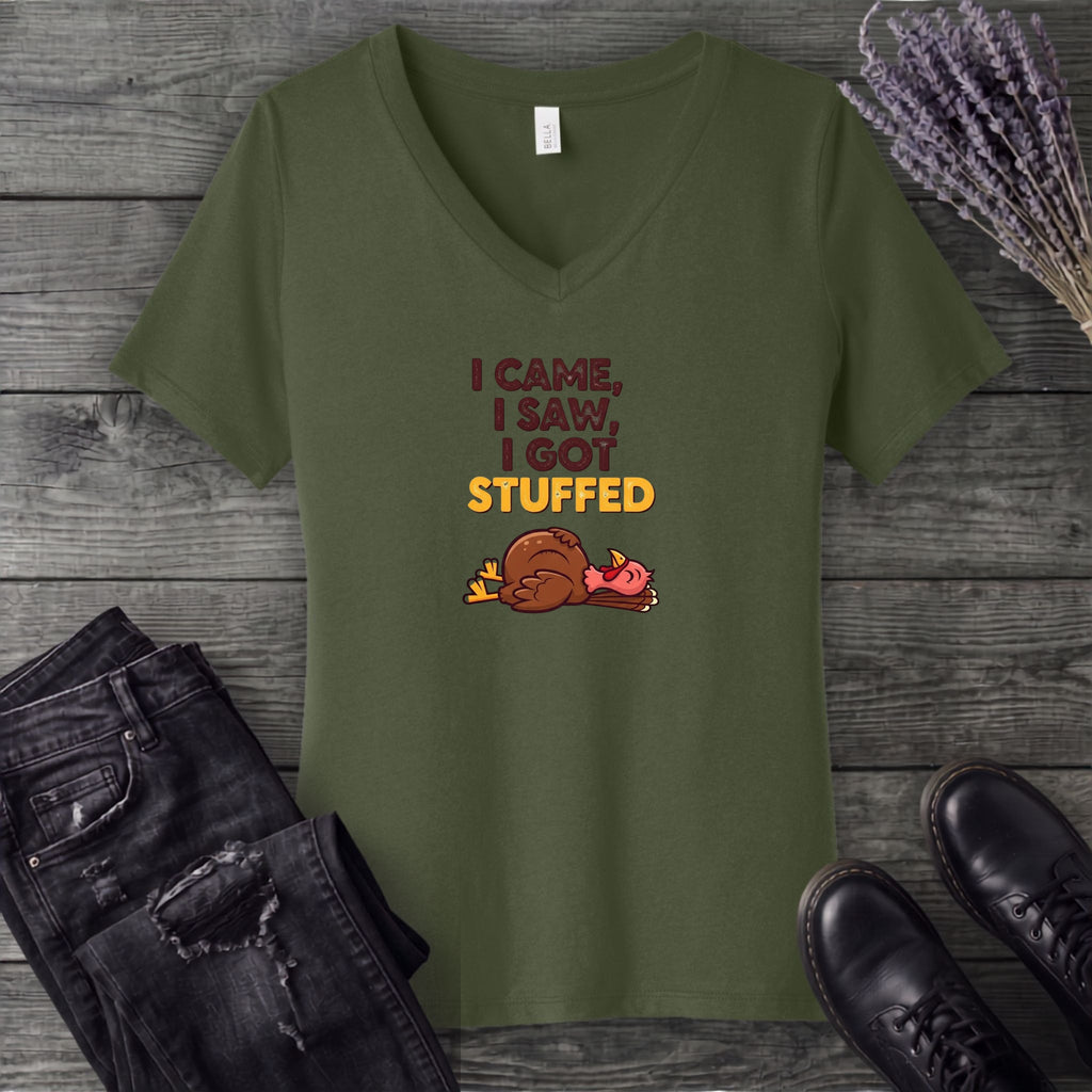 I Got Stuffed V-Neck T-Shirt