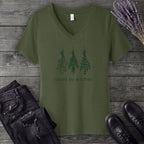 raised by witches minimal V-Neck T-Shirt