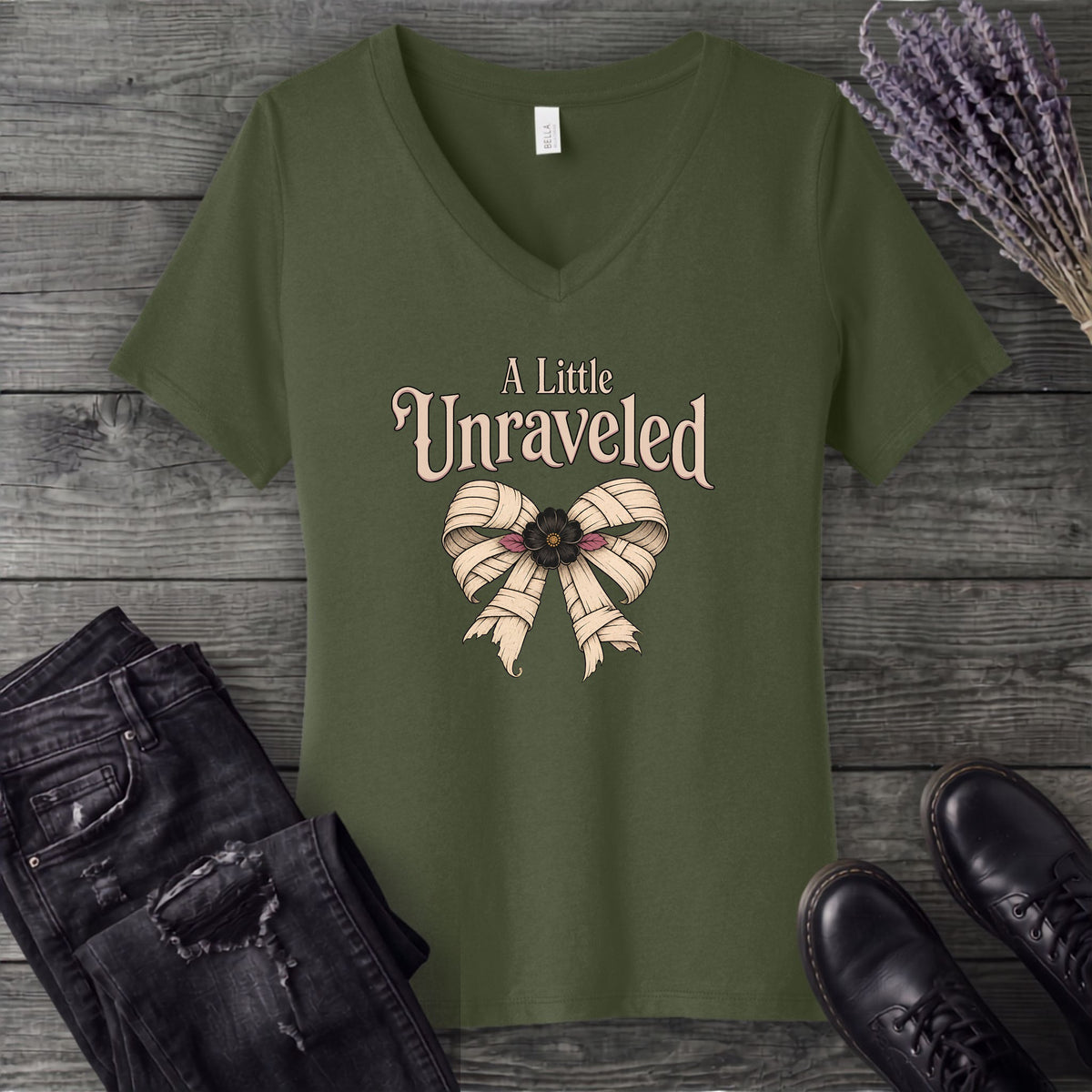 A Little Unraveled V-Neck T-Shirt