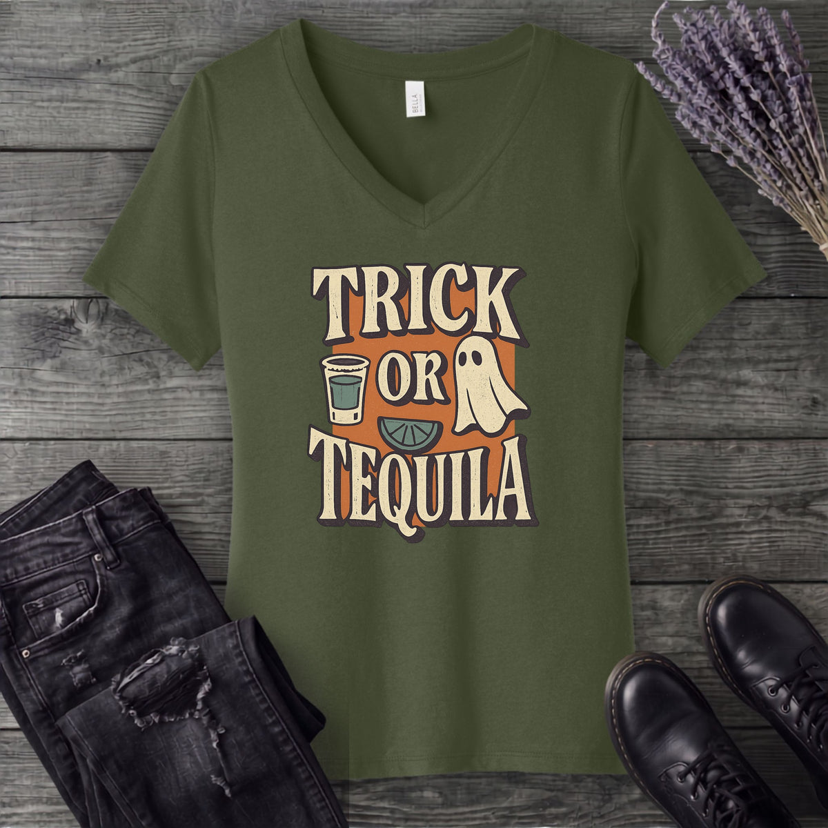 Trick-Or-Tequila V-Neck T-Shirt