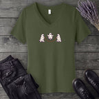 Jump Roping Ghosts V-Neck T-Shirt