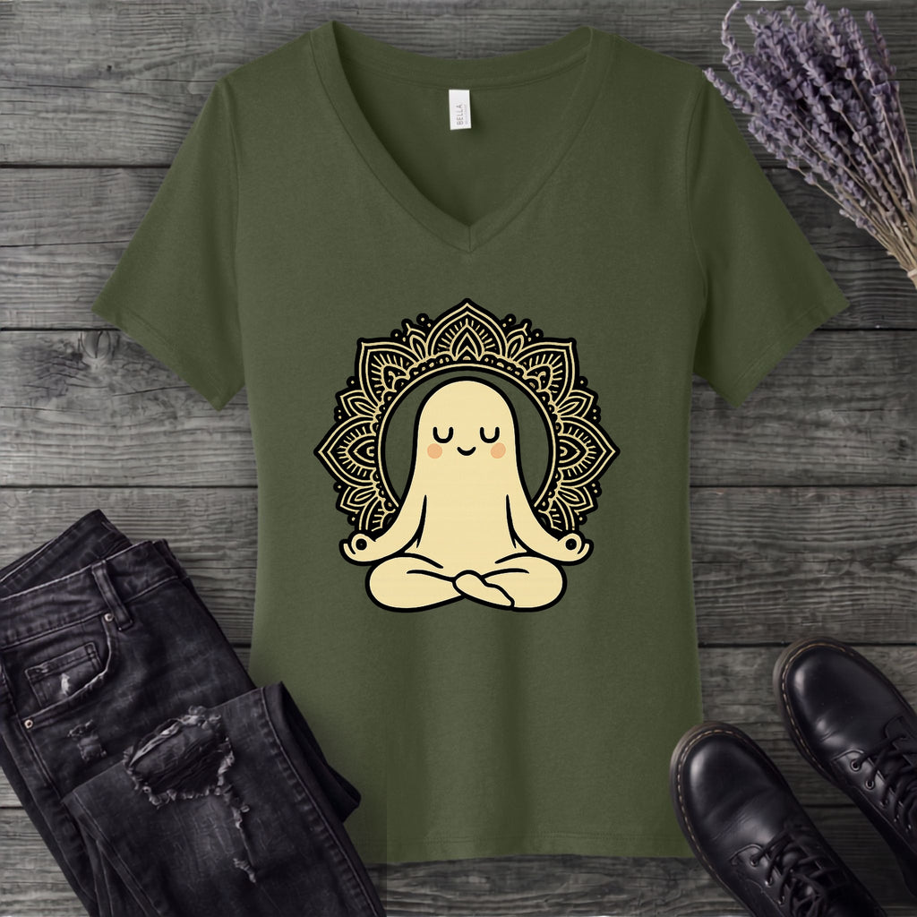 Lotus Ghost V-Neck T-Shirt