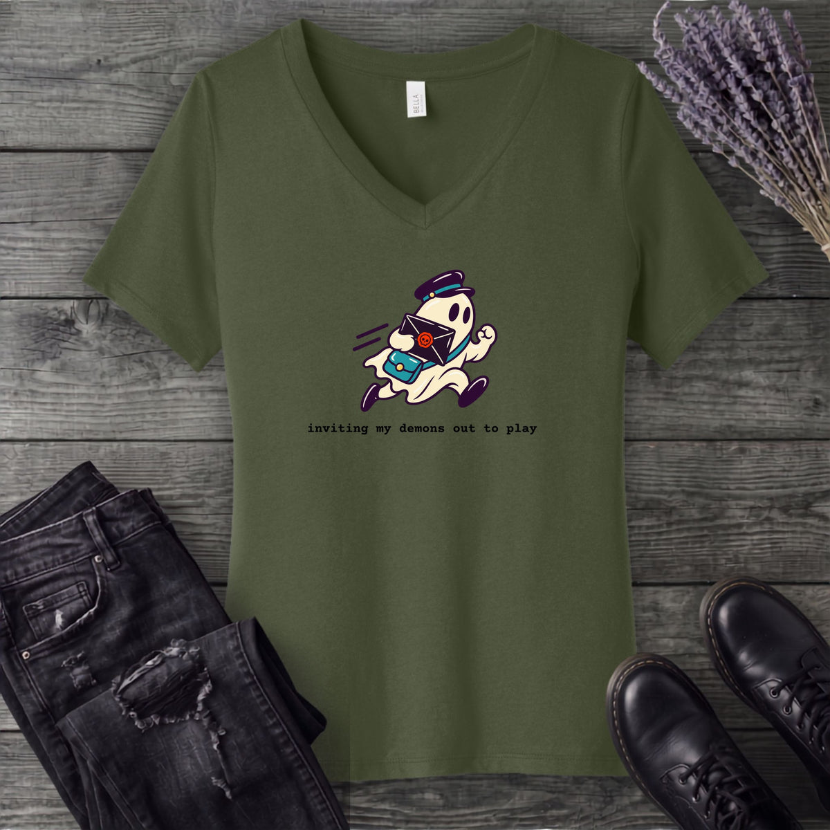 Inviting My Demons V-Neck T-Shirt