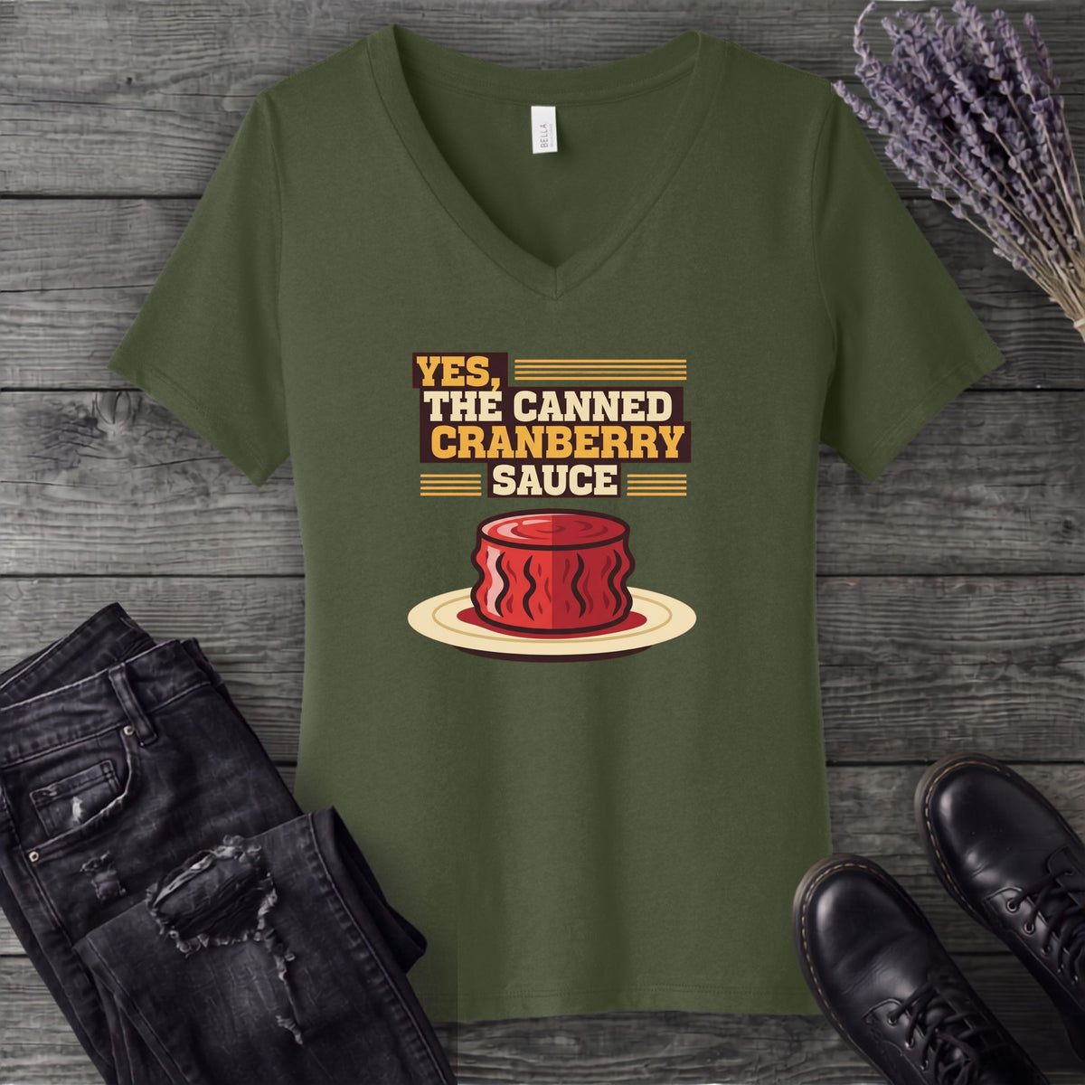 Cranberry Sauce V-Neck T-Shirt