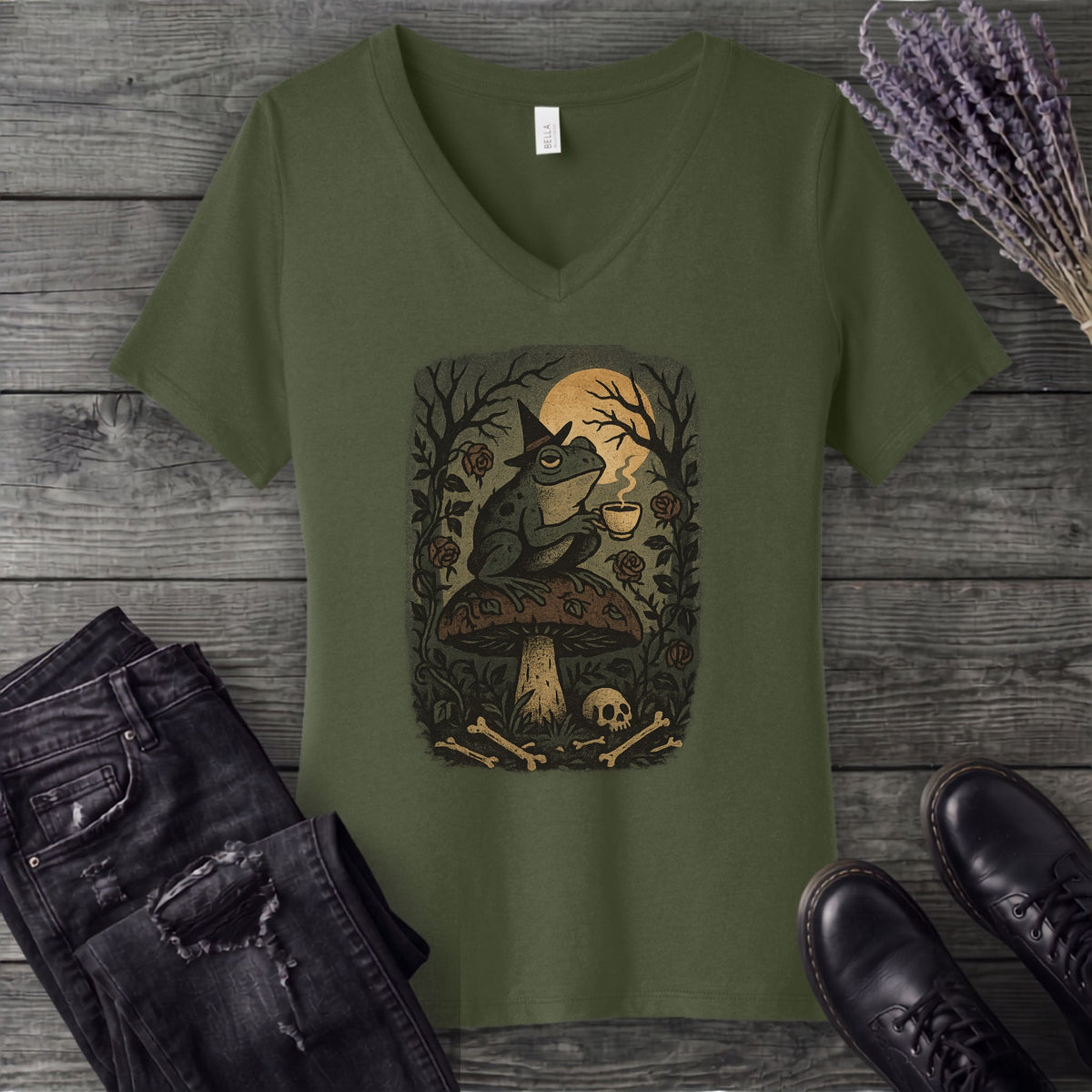 Frog Garden V-Neck T-Shirt