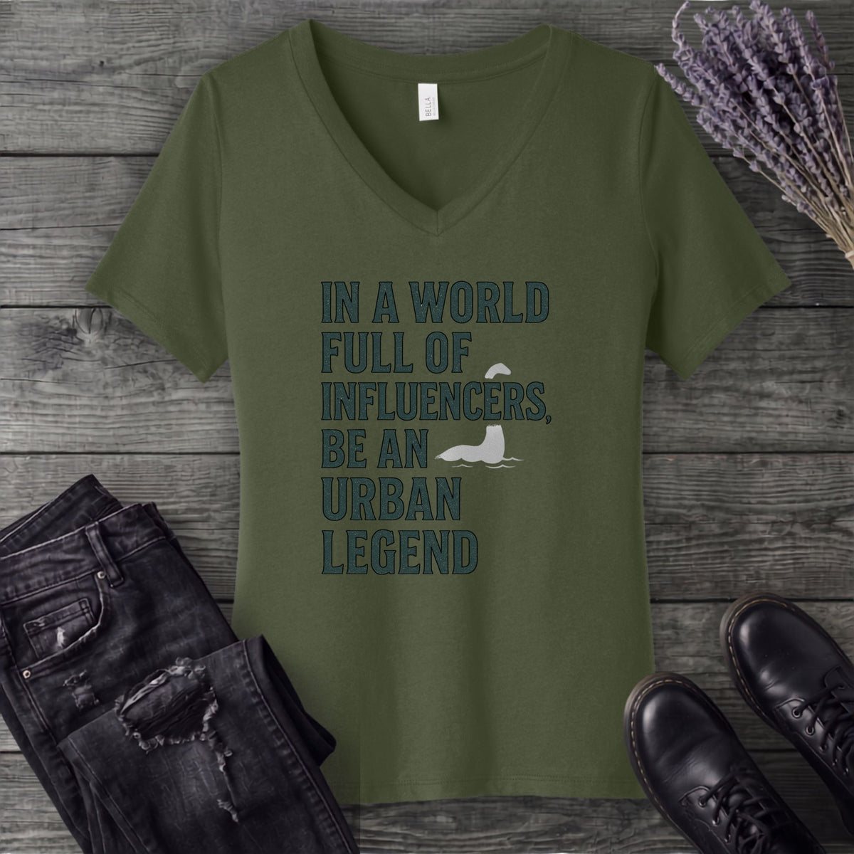 World Full Of Influencers Nessie V-Neck T-Shirt
