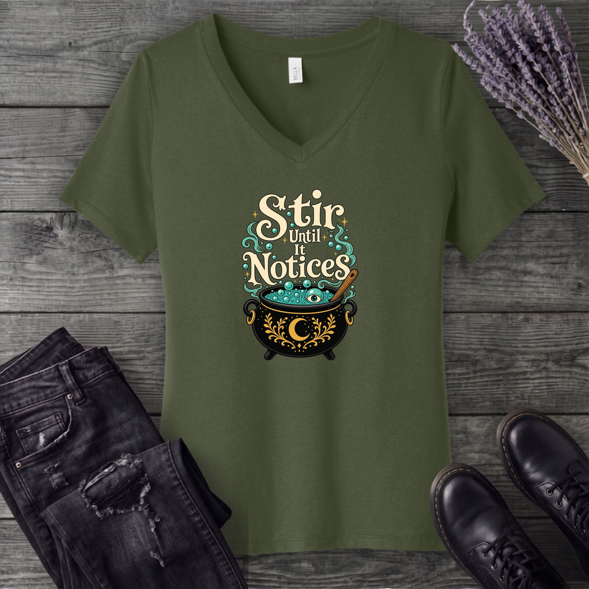 Stir Until It Notices V-Neck T-Shirt