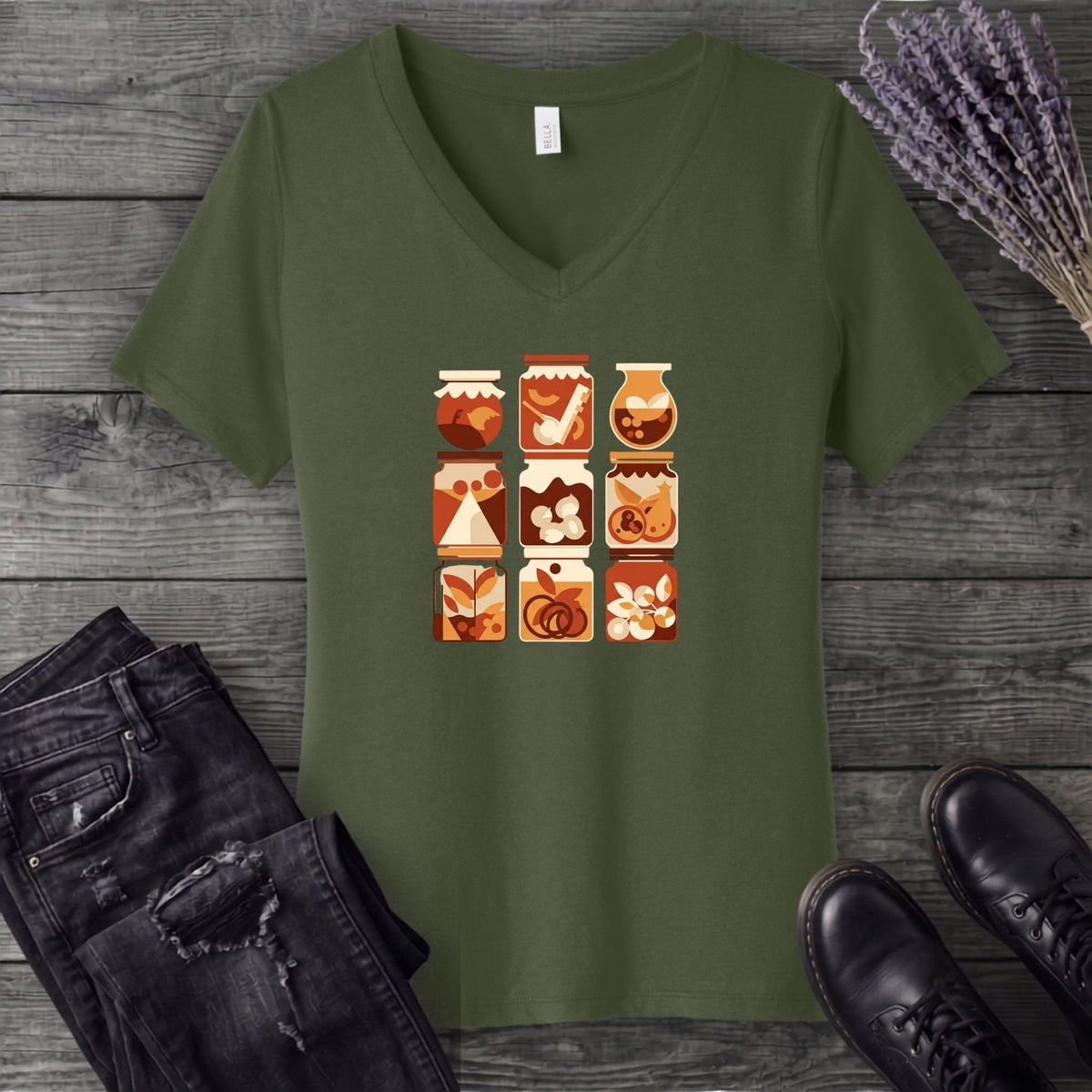Jar Grid V-Neck T-Shirt
