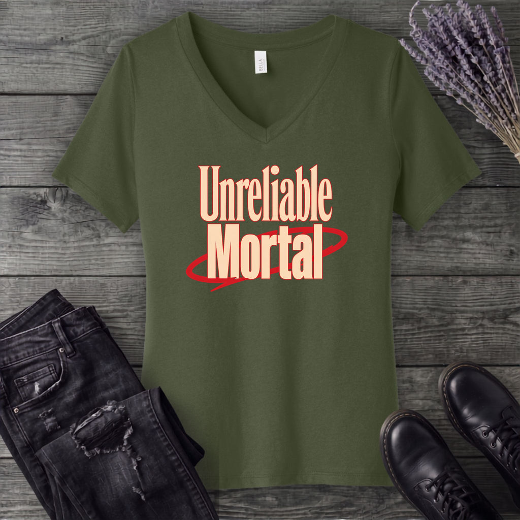 Unreliable Mortal V-Neck T-Shirt