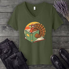 Turkey Reading V-Neck T-Shirt
