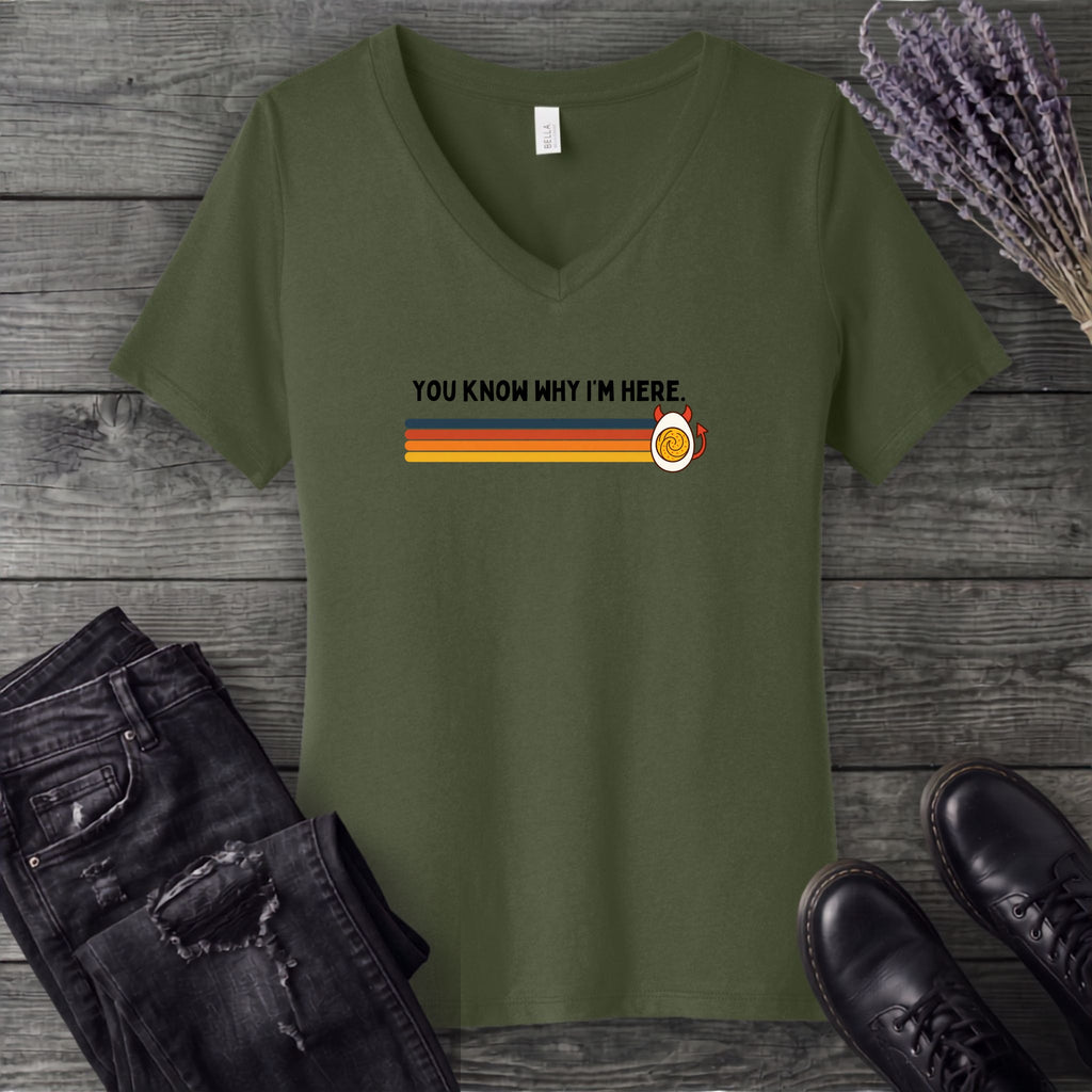 Retro Deviled Egg V-Neck T-Shirt