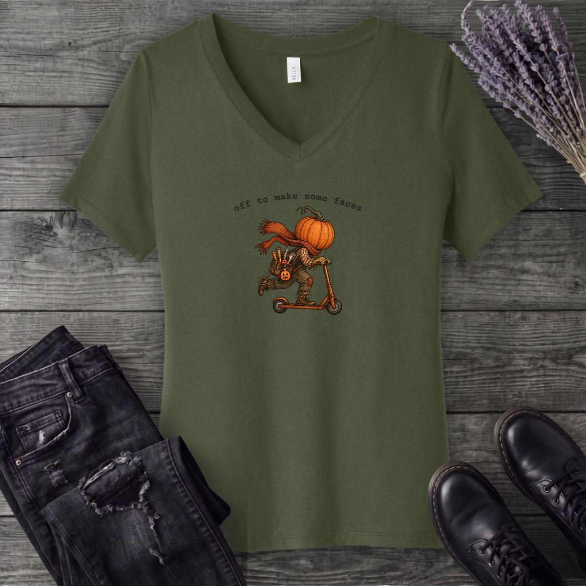 Off To Make Some Faces V-Neck T-Shirt