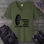 Crows Make Life More Interesting V-Neck T-Shirt