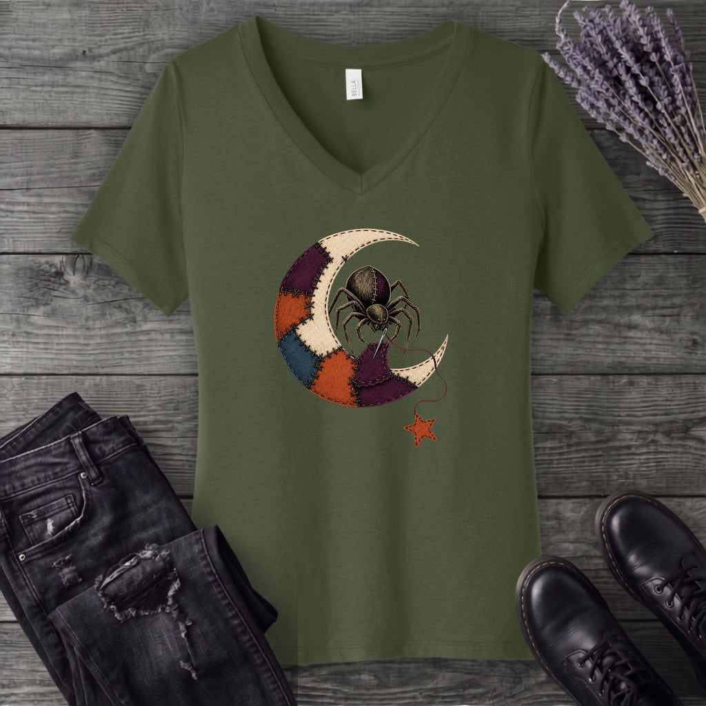 Stitching The Moon V-Neck T-Shirt
