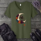 Stitching The Moon V-Neck T-Shirt