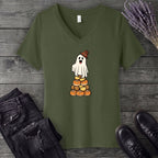 Stacked Bread Pilgrim Ghost V-Neck T-Shirt